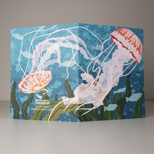 Compass Jellyfish A2 size (5.5" x 4.25") notecards