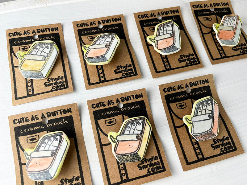 Sardine Can Brooches