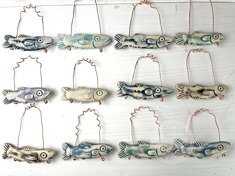 Studio Sardine Porcelain Sardine Ornaments