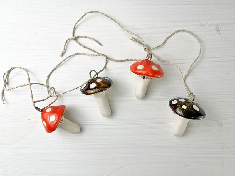 Large Porcelain Mushroom Ornaments