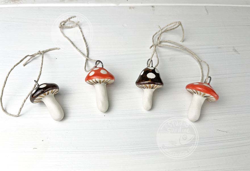Studio Sardine Medium-sized Porcelain Mushroom Ornaments