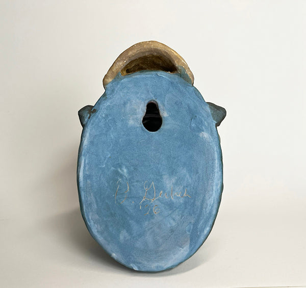 Julius fish-head wall-hanging with tan beanie, large