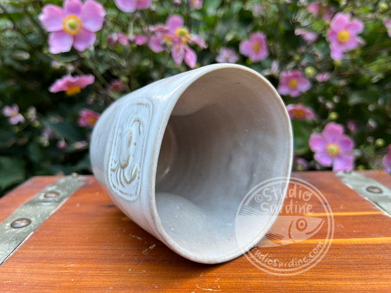 Stamped Crab Stoneware Dimple Tumbler F