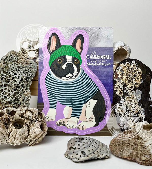 Studio Sardine Cannonball, the French Bulldog Sailor, Sticker Sheet