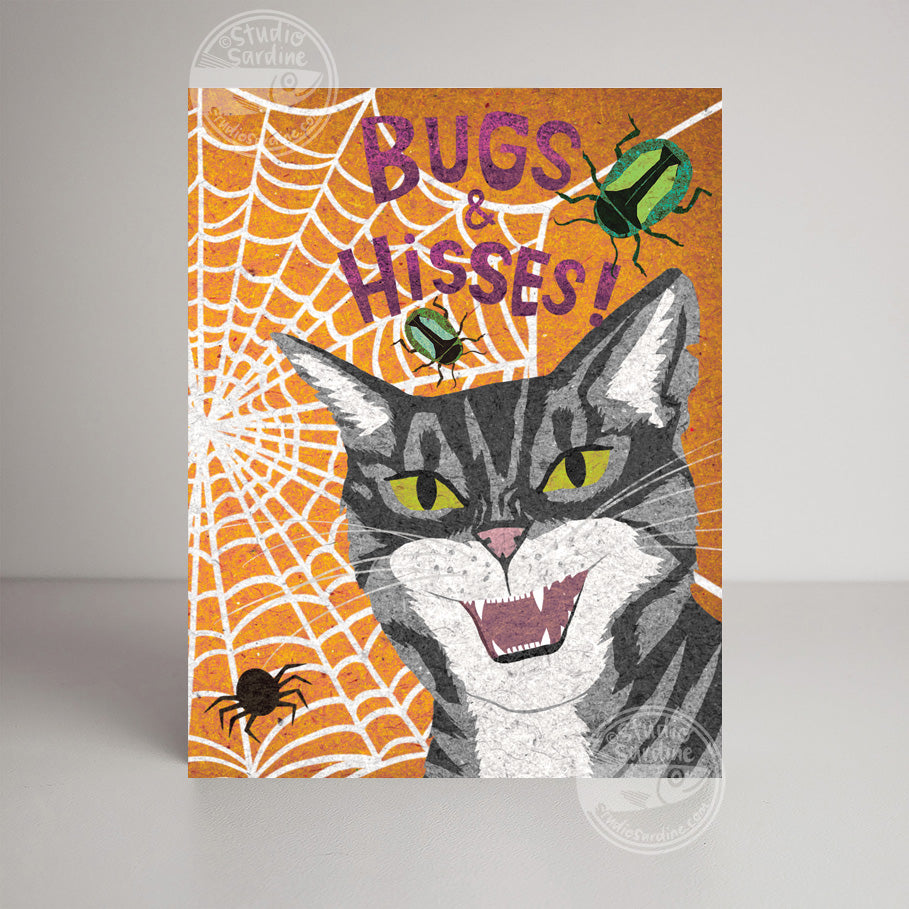 Discontinued * Bugs and Hisses A2 size (5.5" x 4.25") notecards
