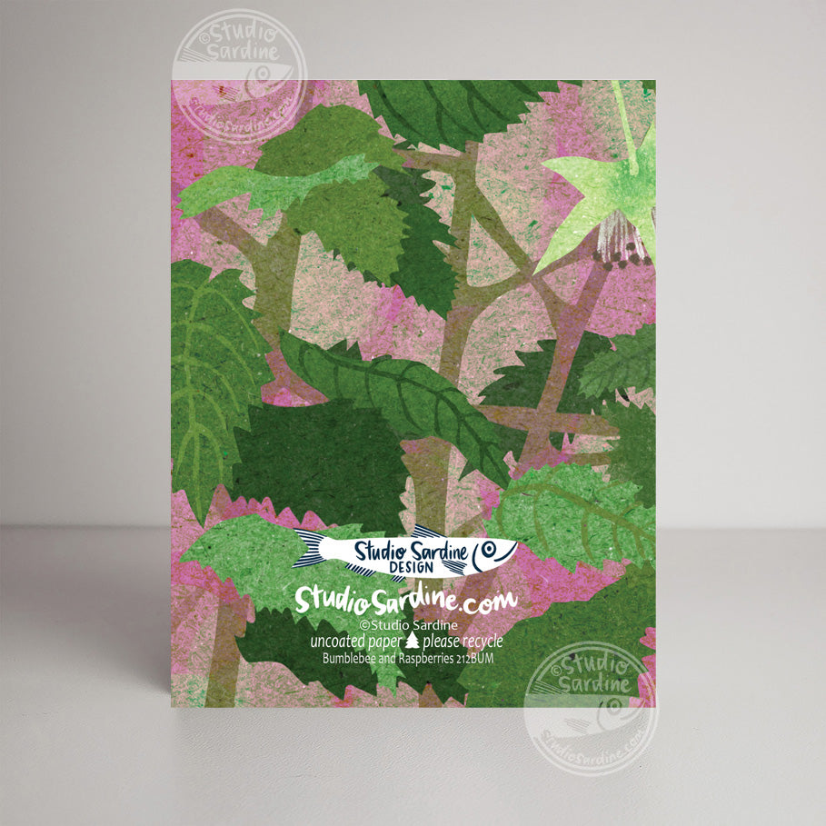 Bumble and Raspberries A2 size (5.5" x 4.25") notecards