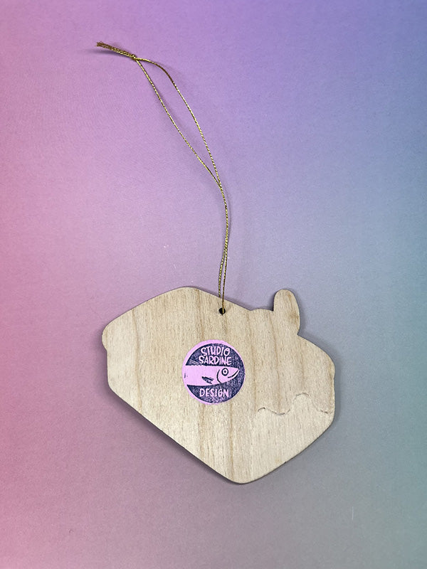 Printed “Sardine Tin” wooden cut-out ornaments
