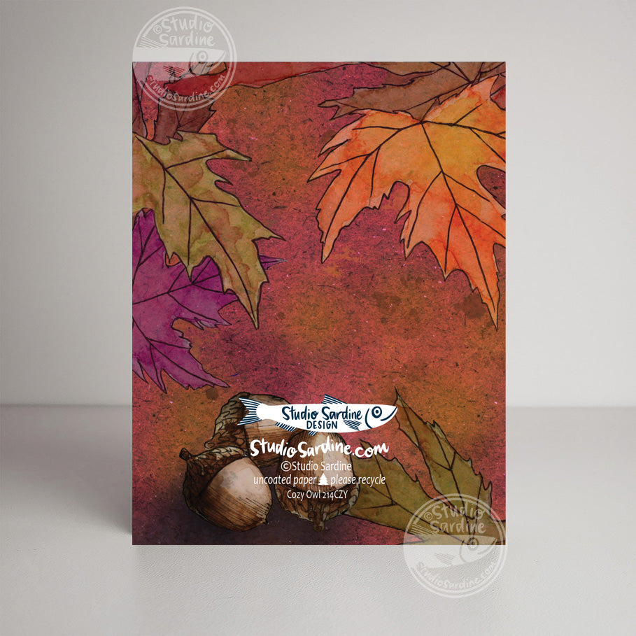Cozy Owl A2 size (5.5" x 4.25") notecards, holiday card