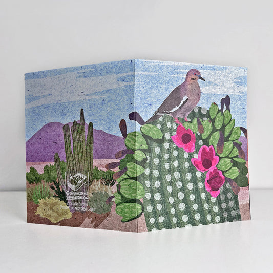 Dove and Saguaro Cactus A2 size (5.5" x 4.25") notecards