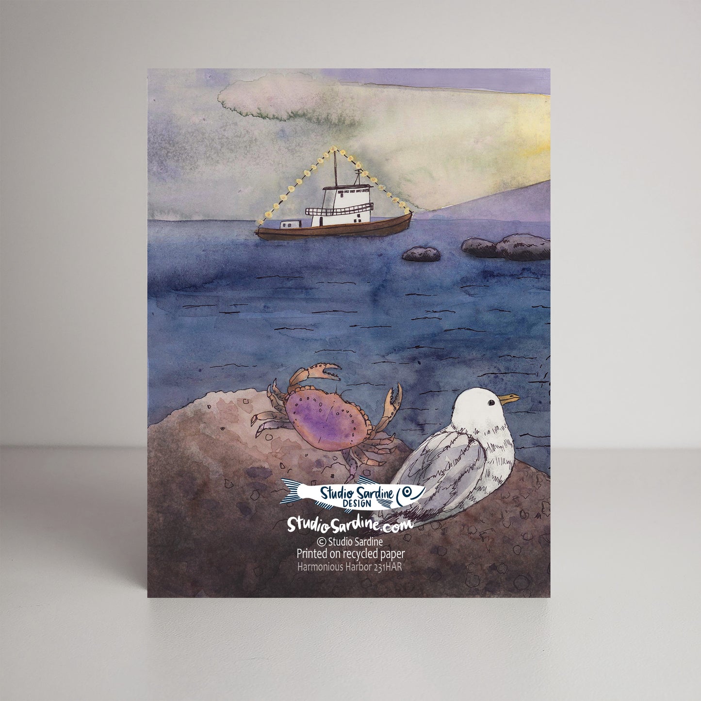 Harmonious Holidays A2 size (5.5" x 4.25") notecards, holiday card