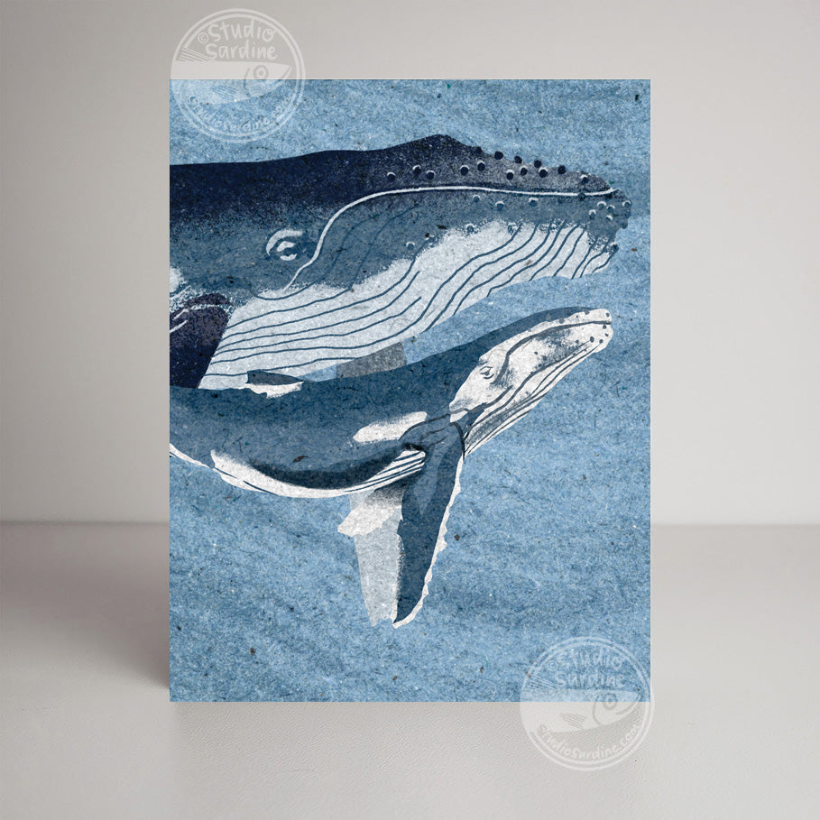 Humpback Whales A2 size (5.5" x 4.25") notecards