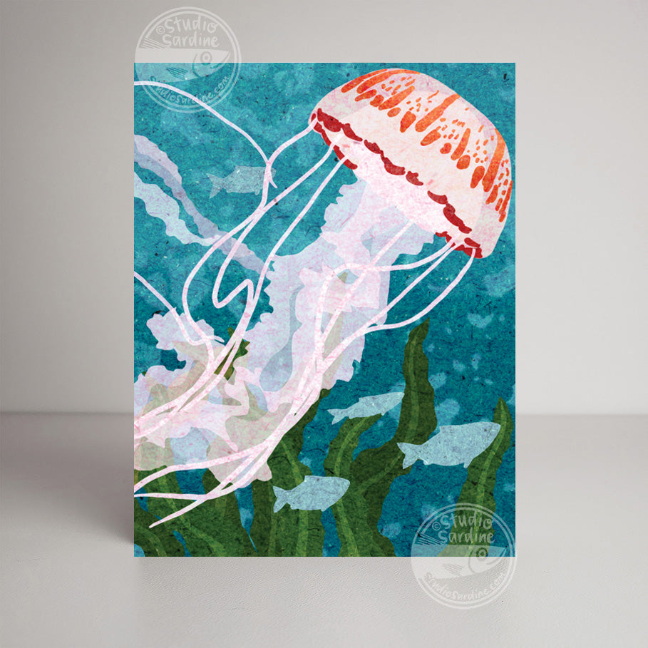 Compass Jellyfish A2 size (5.5" x 4.25") notecards