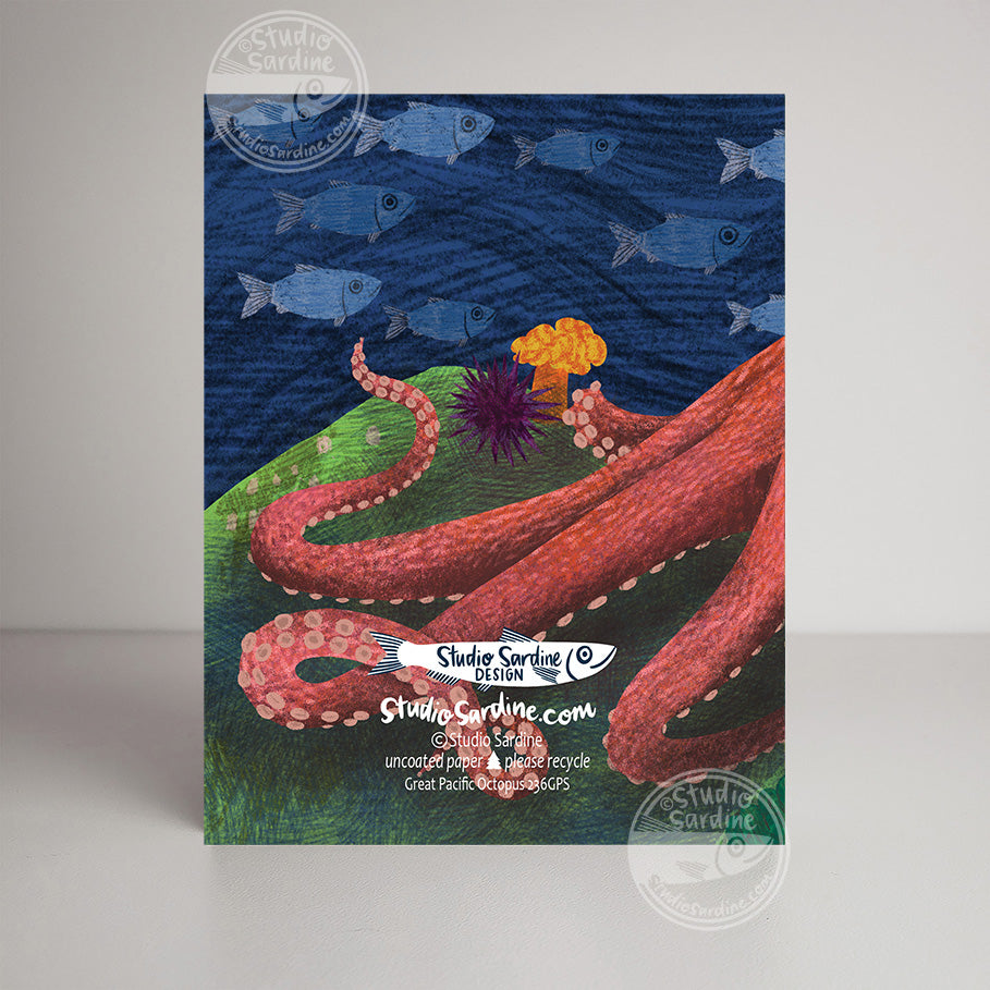 Great Pacific Octopus A2 size (5.5" x 4.25") notecards