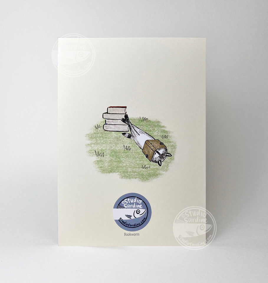 Reading Raccoon A7 Size Notecards, Blank Greeting Cards