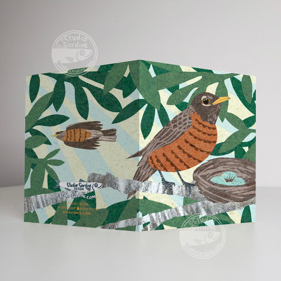 American Robin A2 size (5.5" x 4.25") notecards