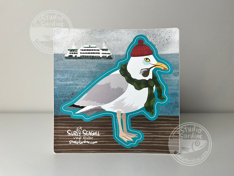 Studio Sardine Helmsman Surly Seagull and Ferry Boat sticker sheet
