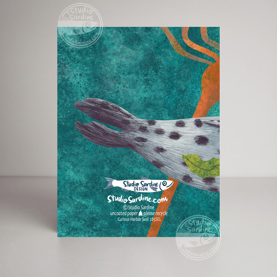 Curious Seal A2 size (5.5" x 4.25") notecards