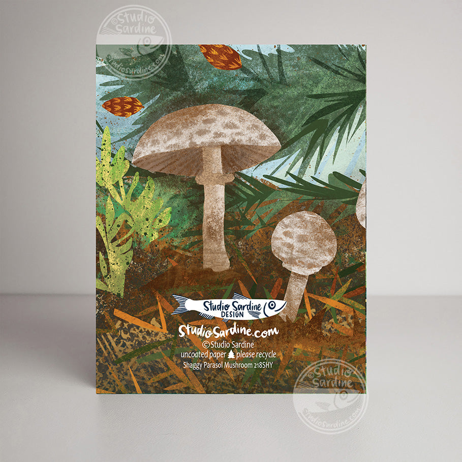 Shaggy Parasol Mushrooms A2 size (5.5" x 4.25") notecards