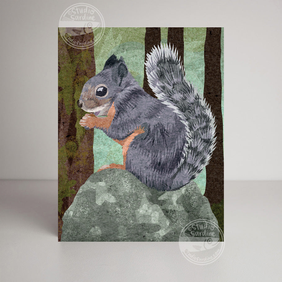 Chickaree (Douglas Squirrel) A2 size (5.5" x 4.25") notecards