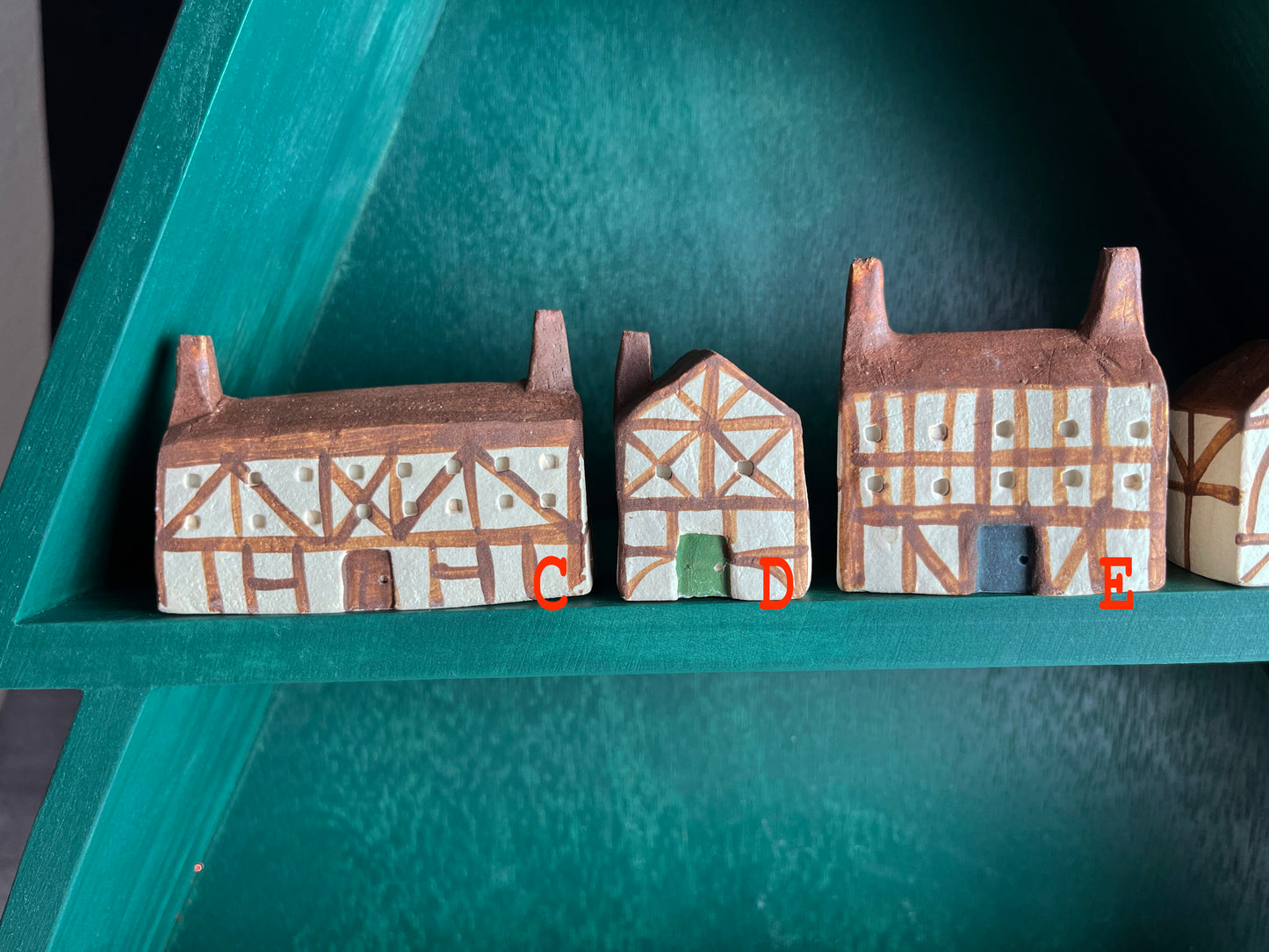 Tiny Tudor earthenware houses