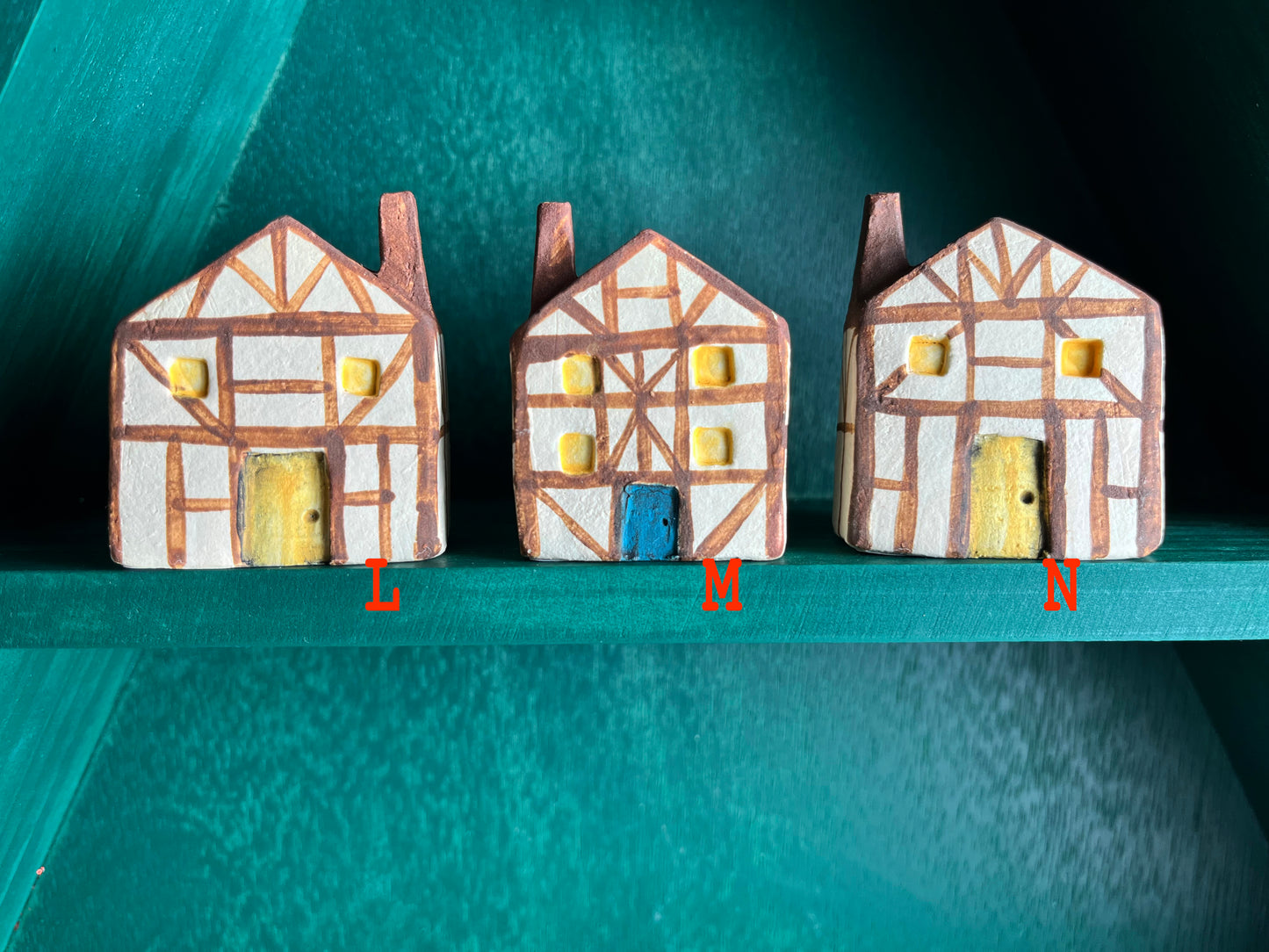 Tiny Tudor earthenware houses