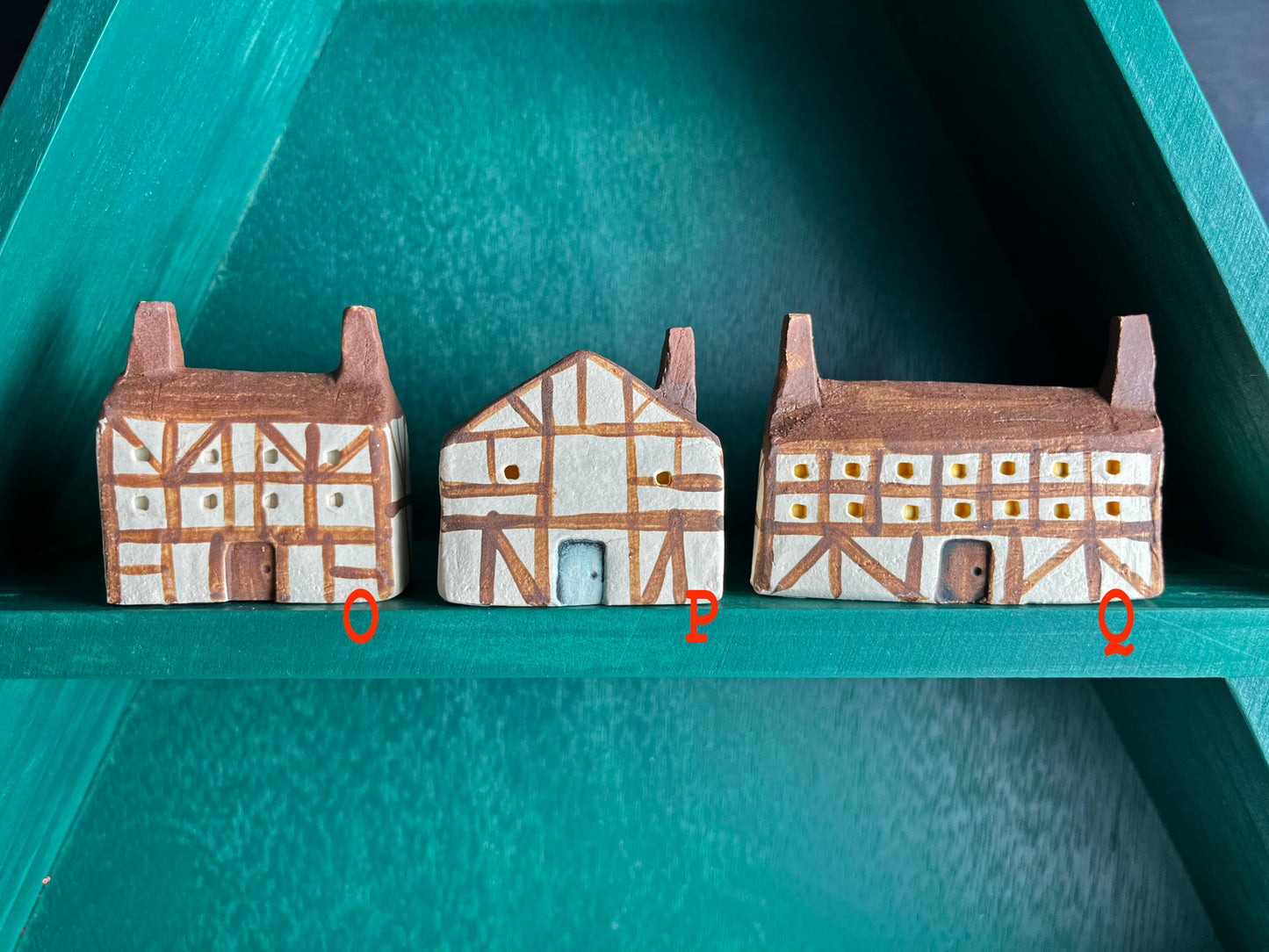 Tiny Tudor earthenware houses