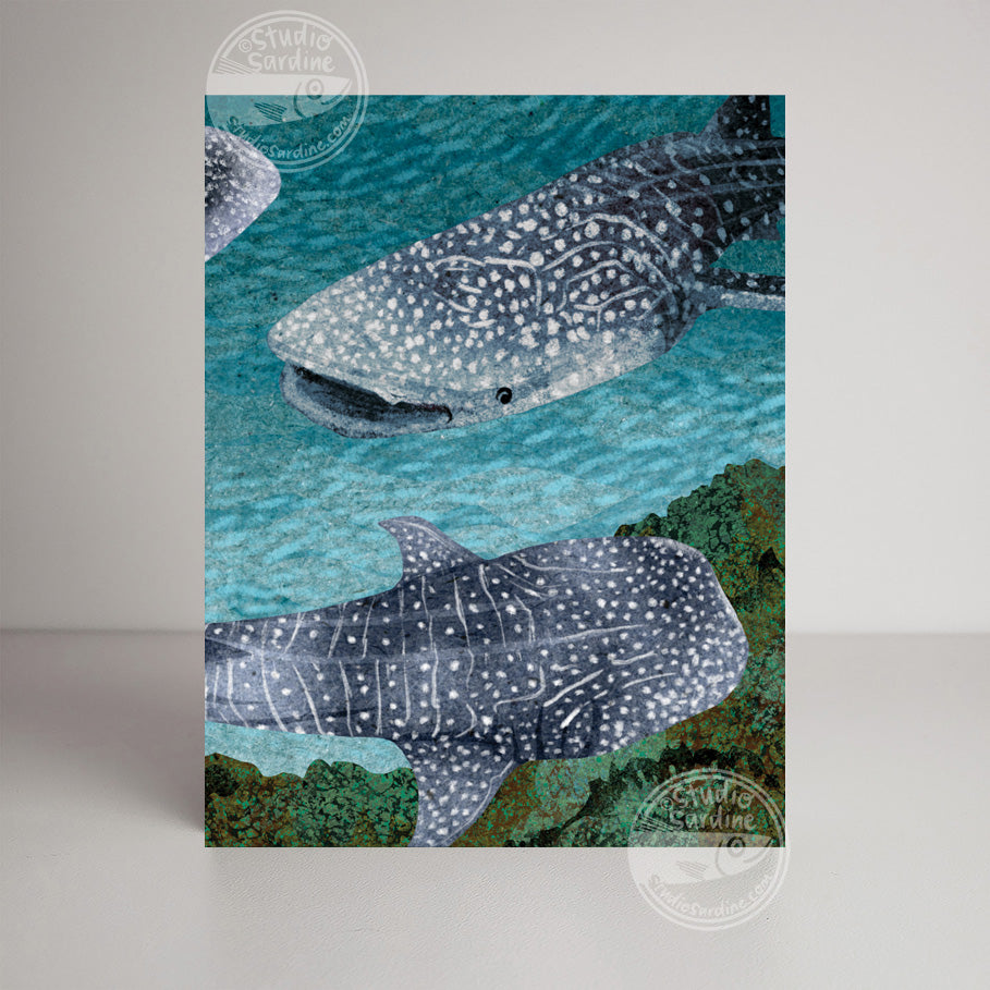 Whale Sharks A2 size (5.5" x 4.25") notecards