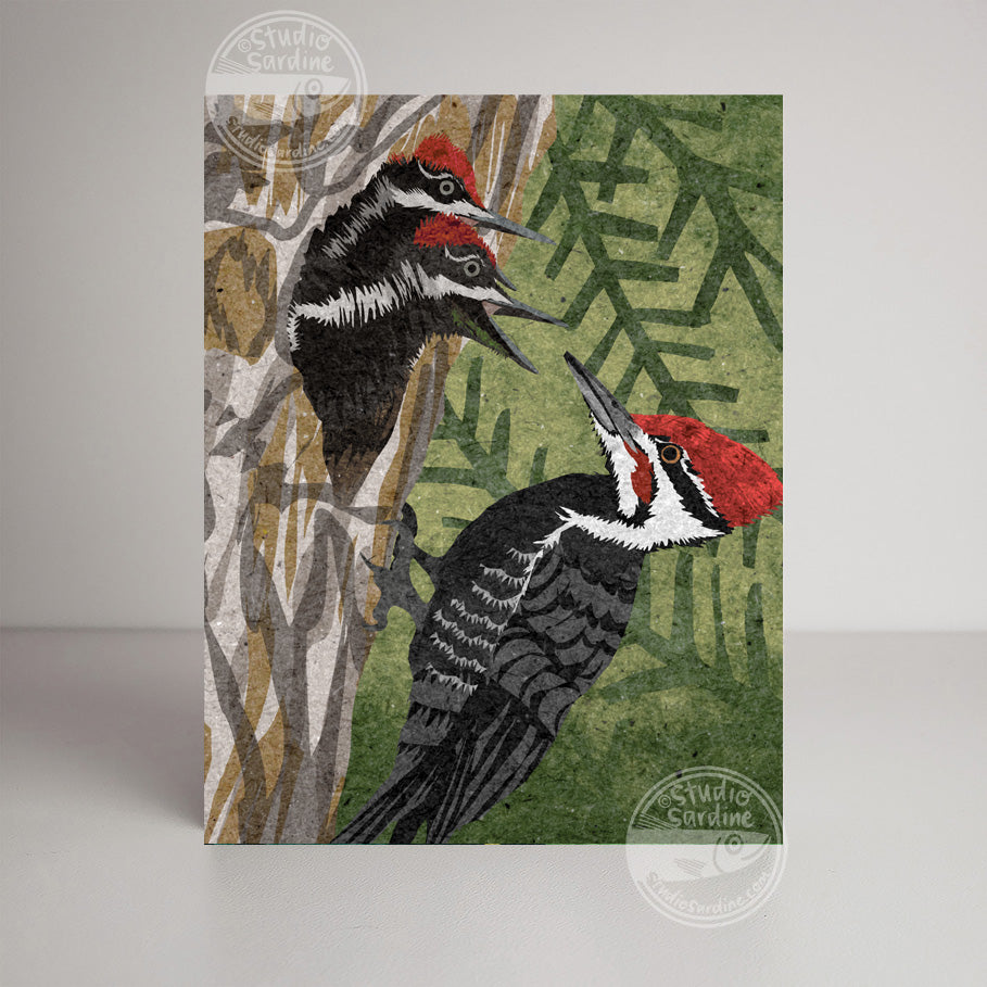 Pileated Woodpecker A2 size (5.5" x 4.25") notecards