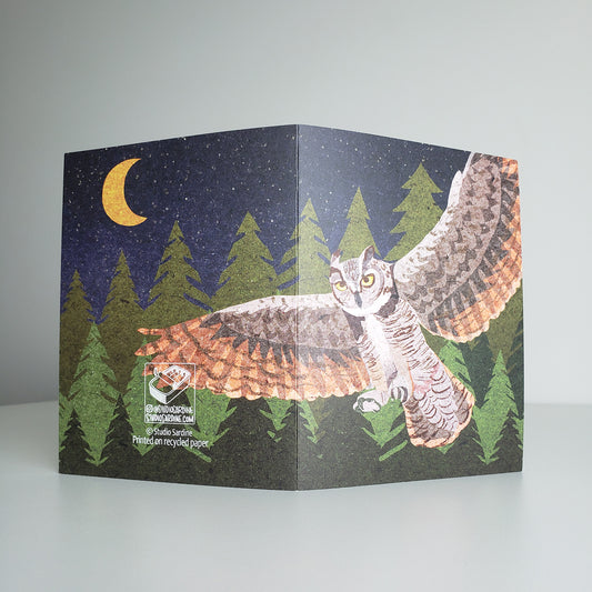 Great Horned Owl A2 size (5.5" x 4.25") notecards