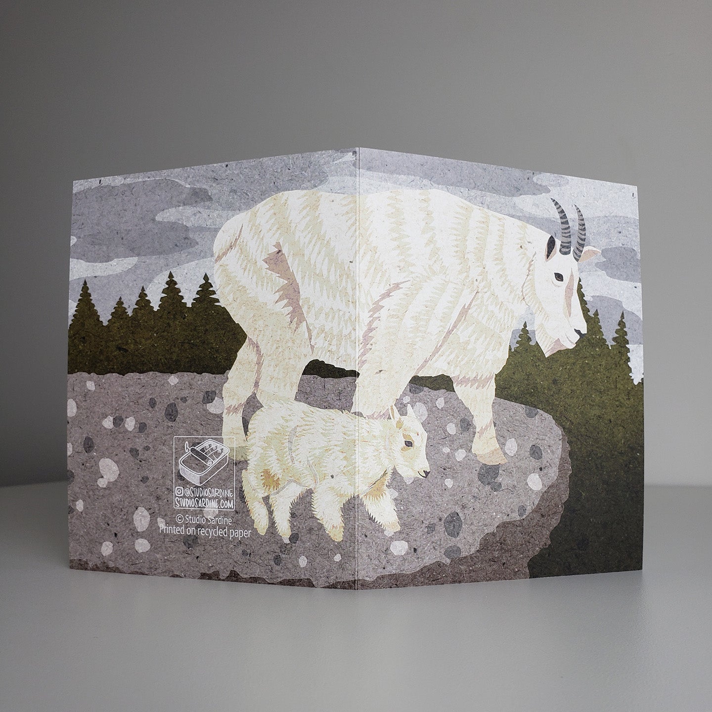 Discontinued * Mountain Goats A2 size (5.5" x 4.25") notecards