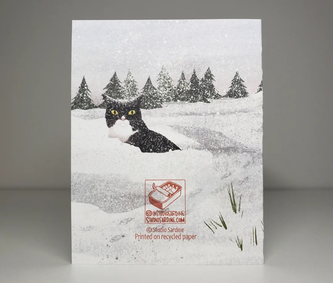 Snow Cats A2 size (5.5" x 4.25") notecards