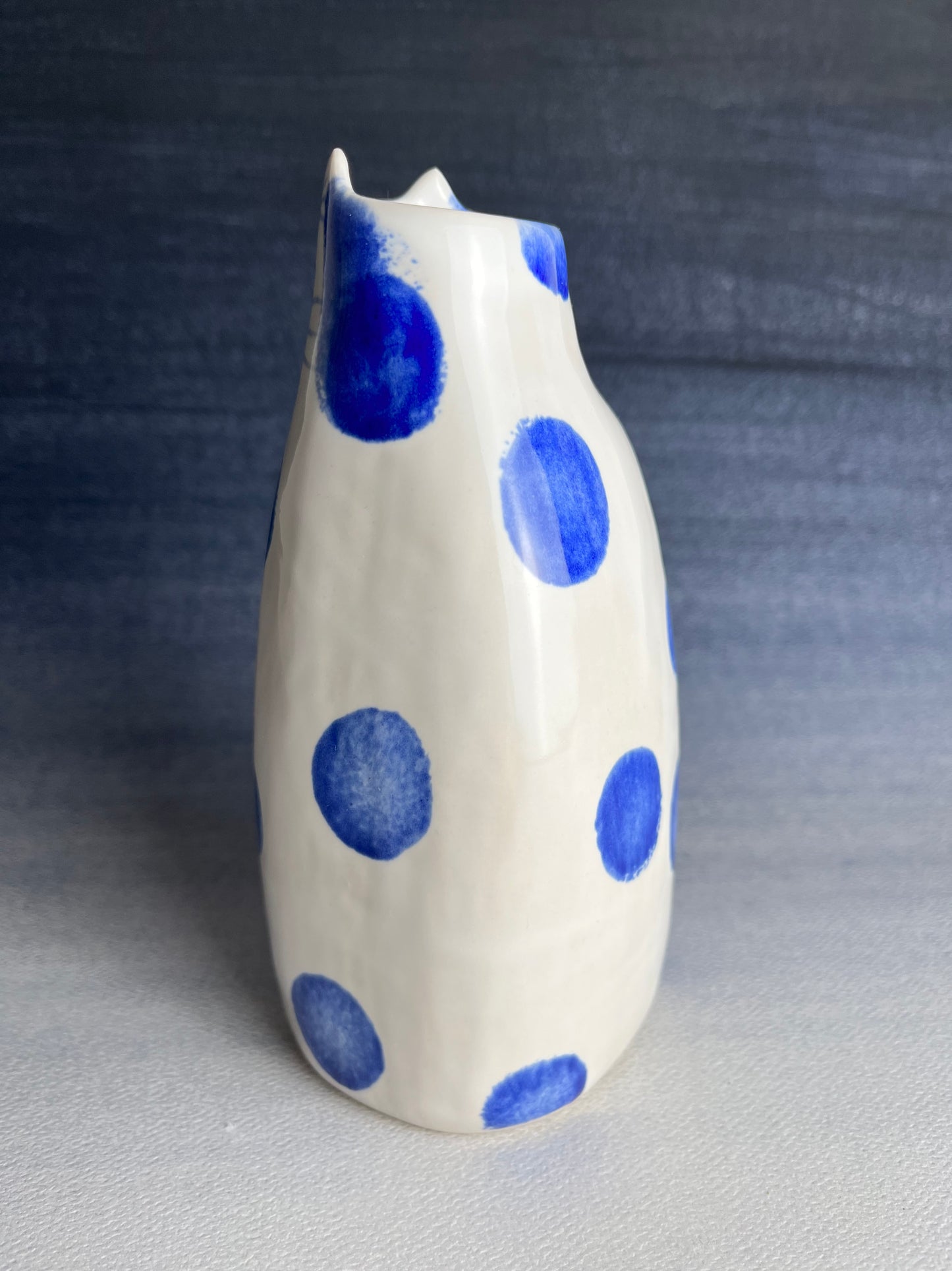 Polka Dot Kitty Porcelain Bud Vase B