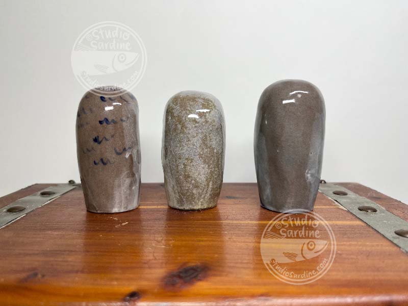 Studio Sardine Closed Wing Stoneware Owl Sculptures