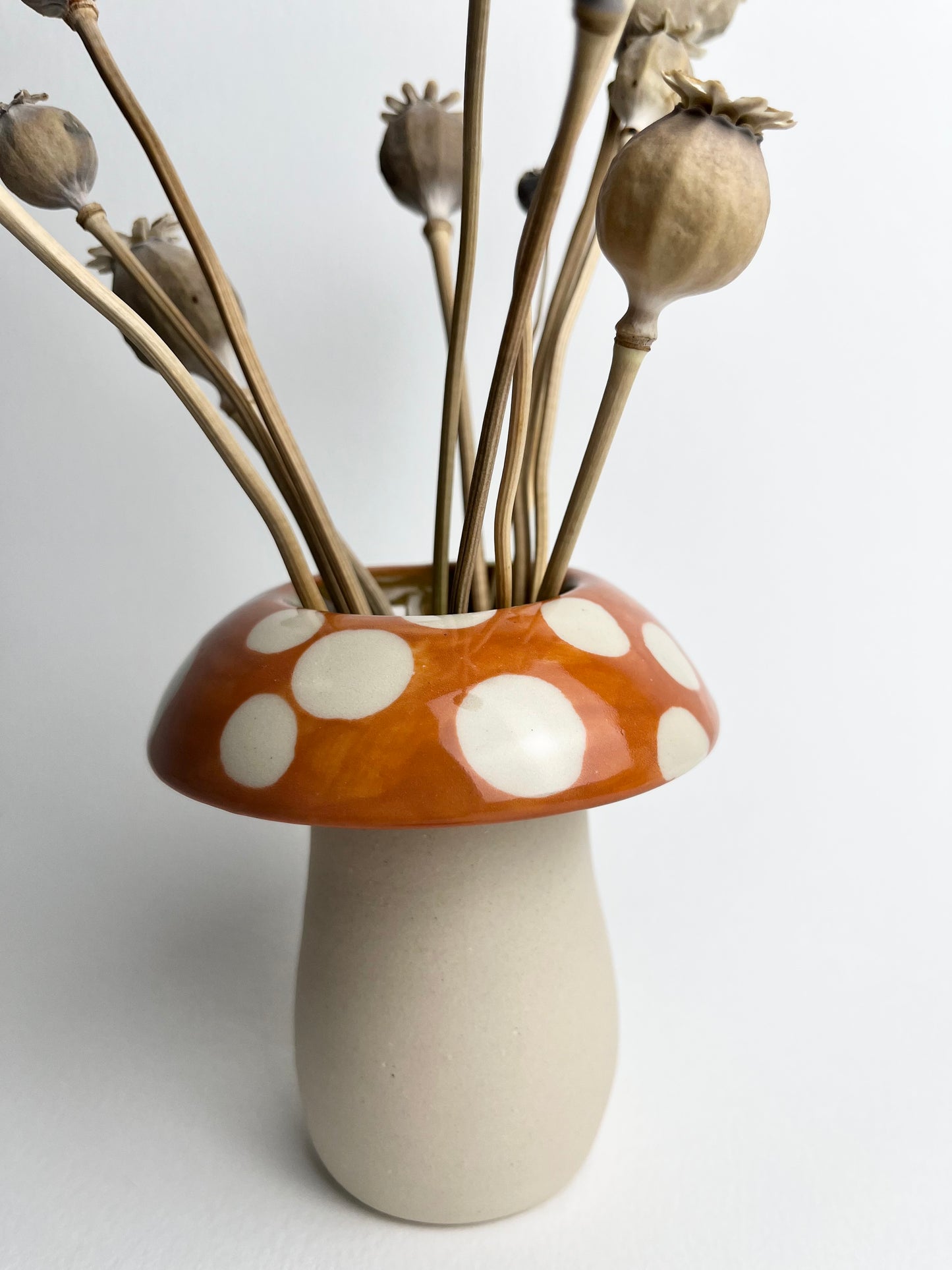 Porcelain toadstool bud vases