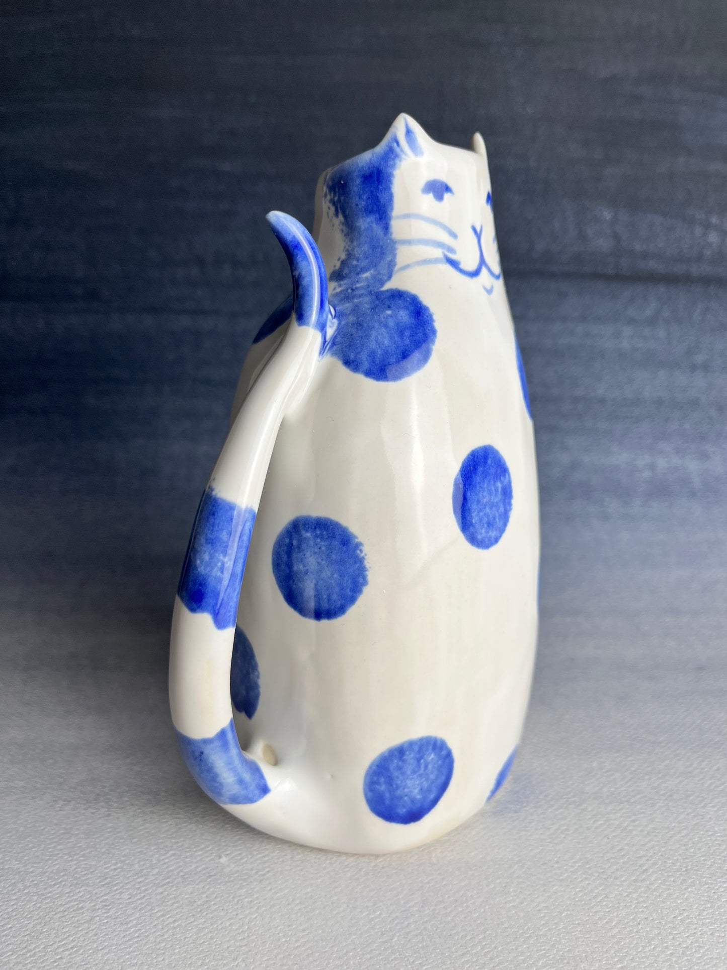 Polka Dot Kitty Porcelain Bud Vase B