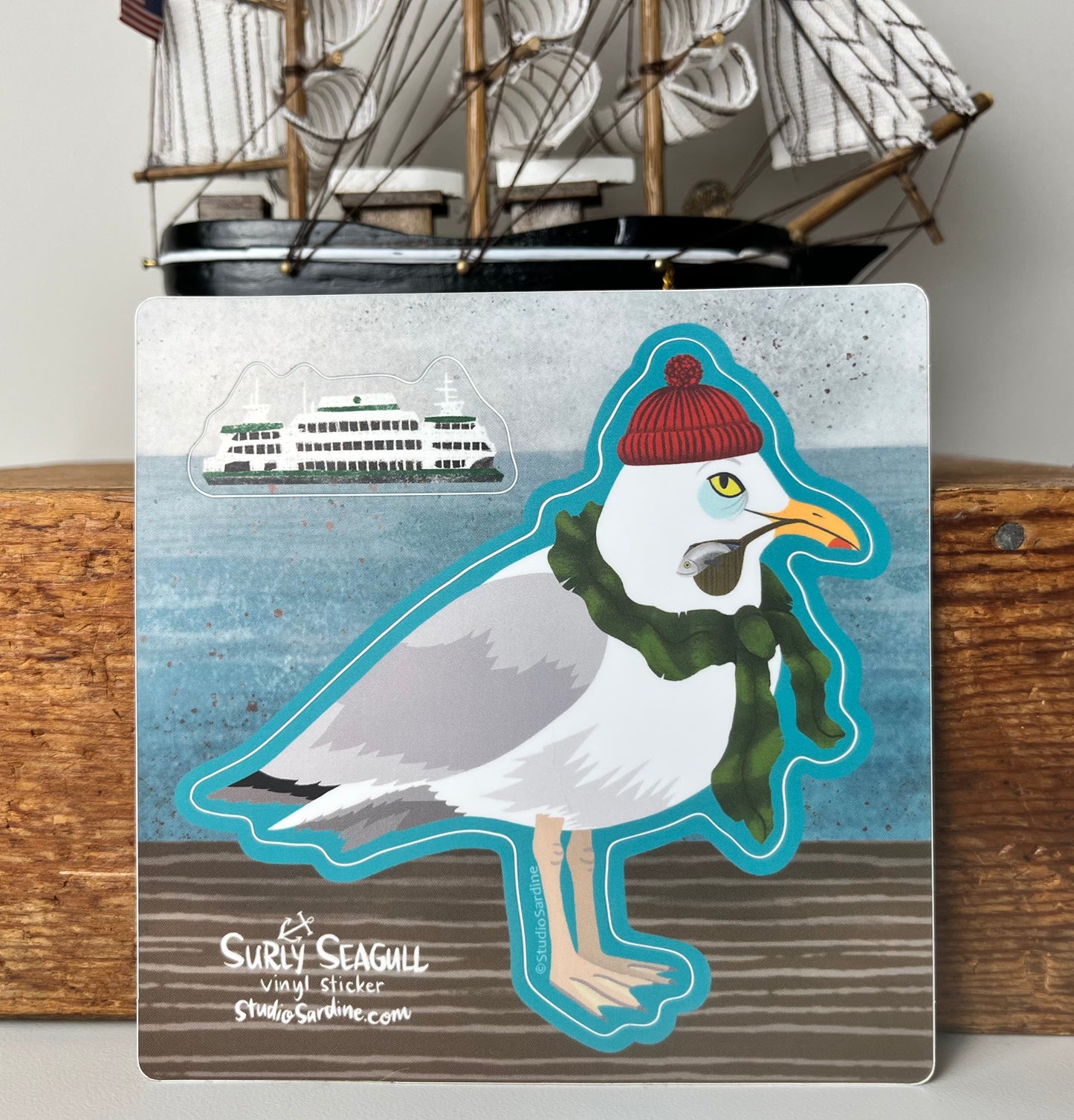 Helmsman Surly Seagull and Ferry Boat sticker sheet