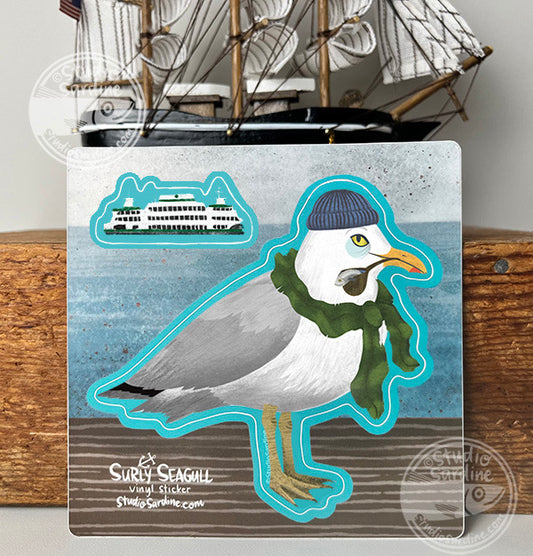 Helmsman Surly Seagull and Ferry Boat sticker sheet