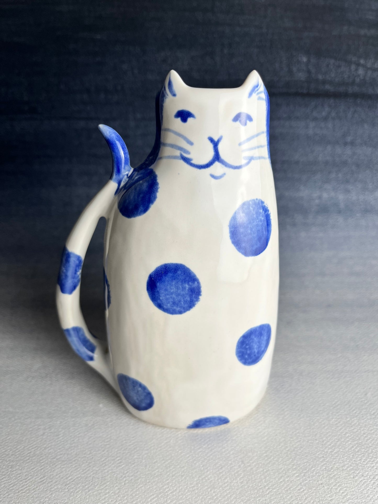 Polka Dot Kitty Porcelain Bud Vase B