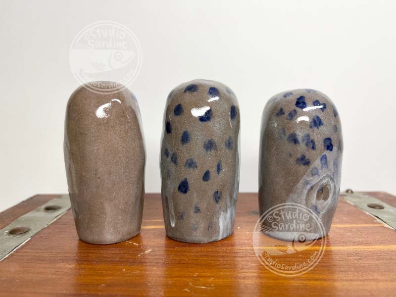 Studio Sardine Closed Wing Stoneware Owl Sculptures