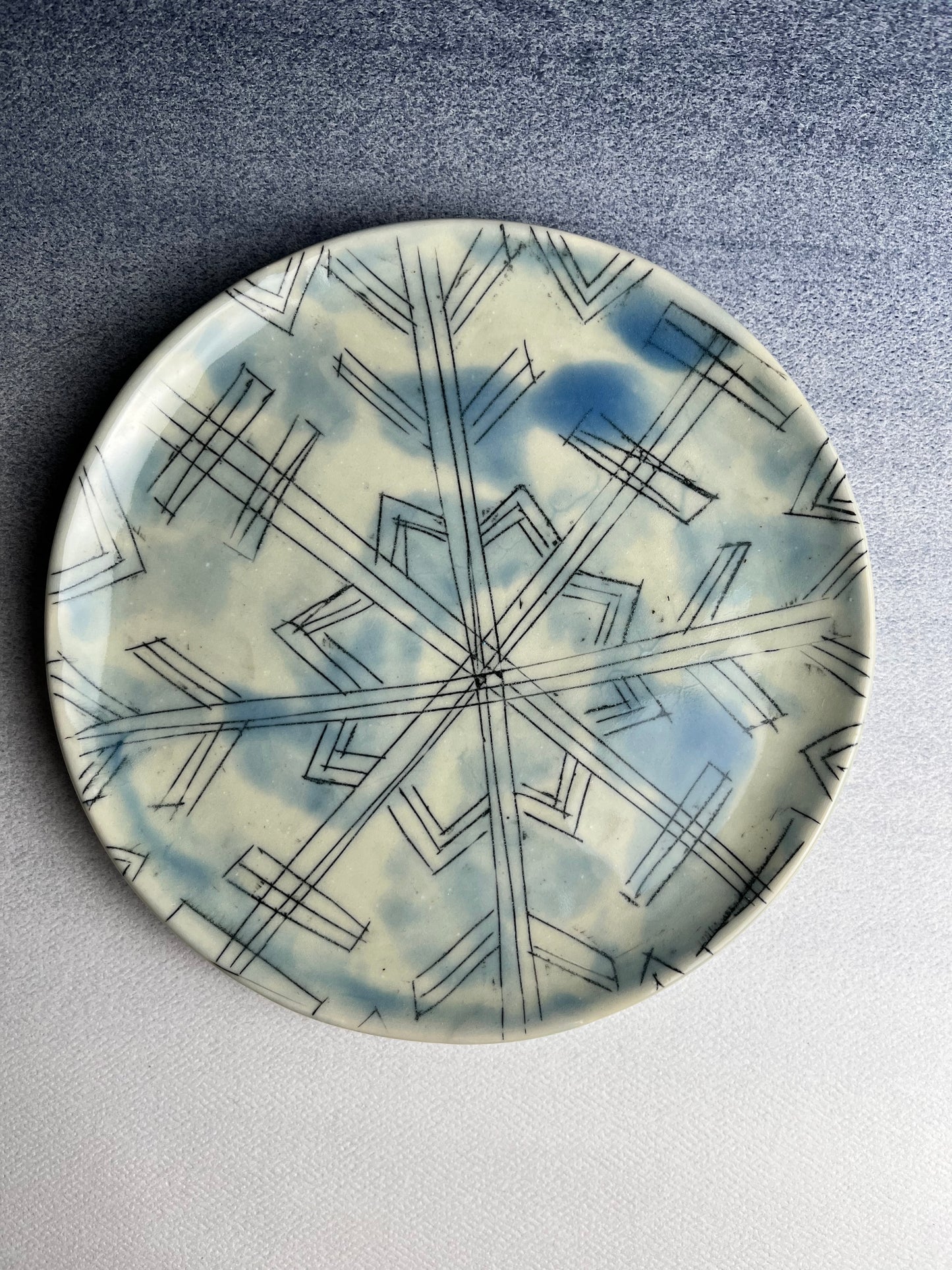 Sketchy snowflake snack plate