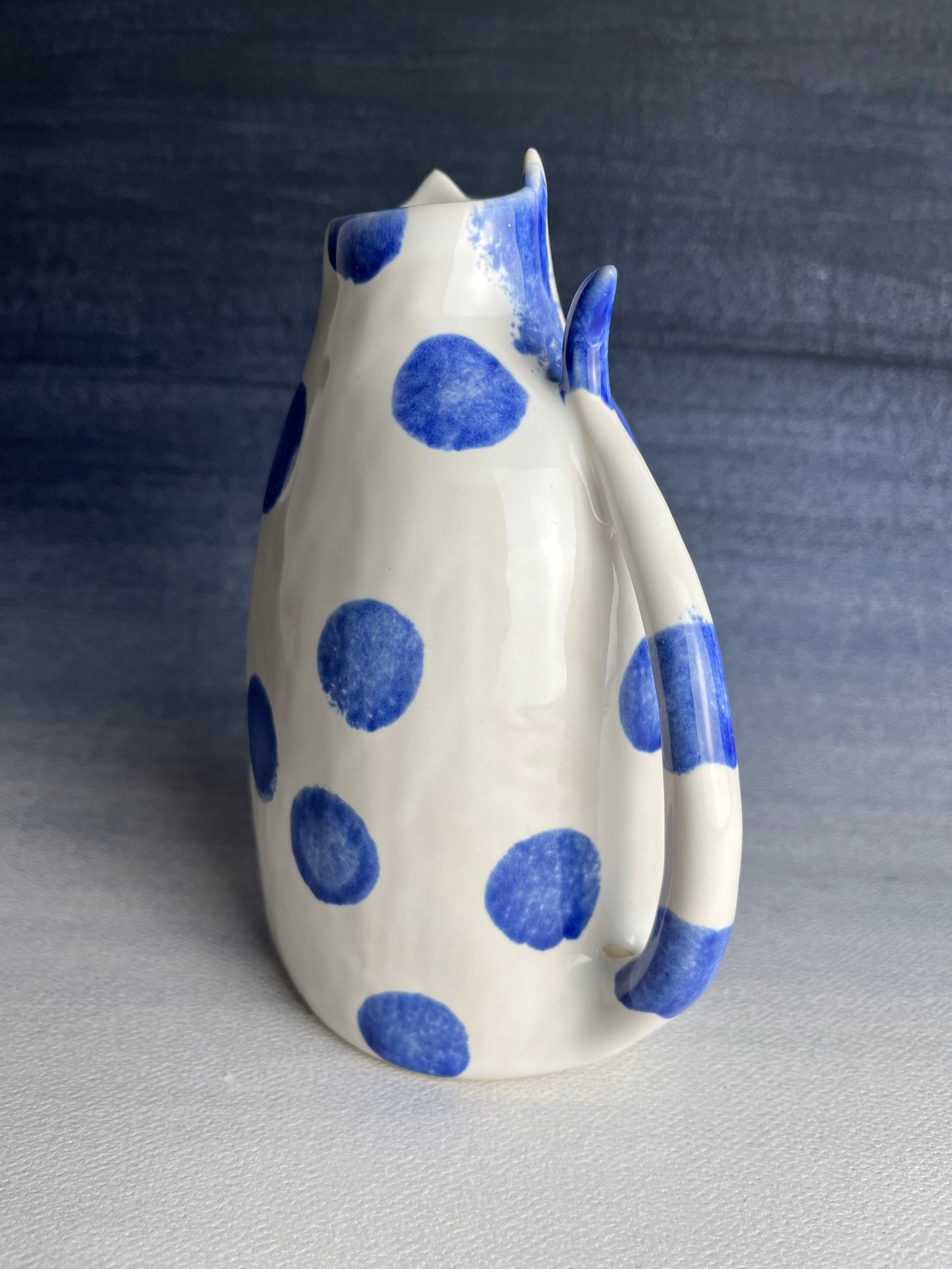 Polka Dot Kitty Porcelain Bud Vase B