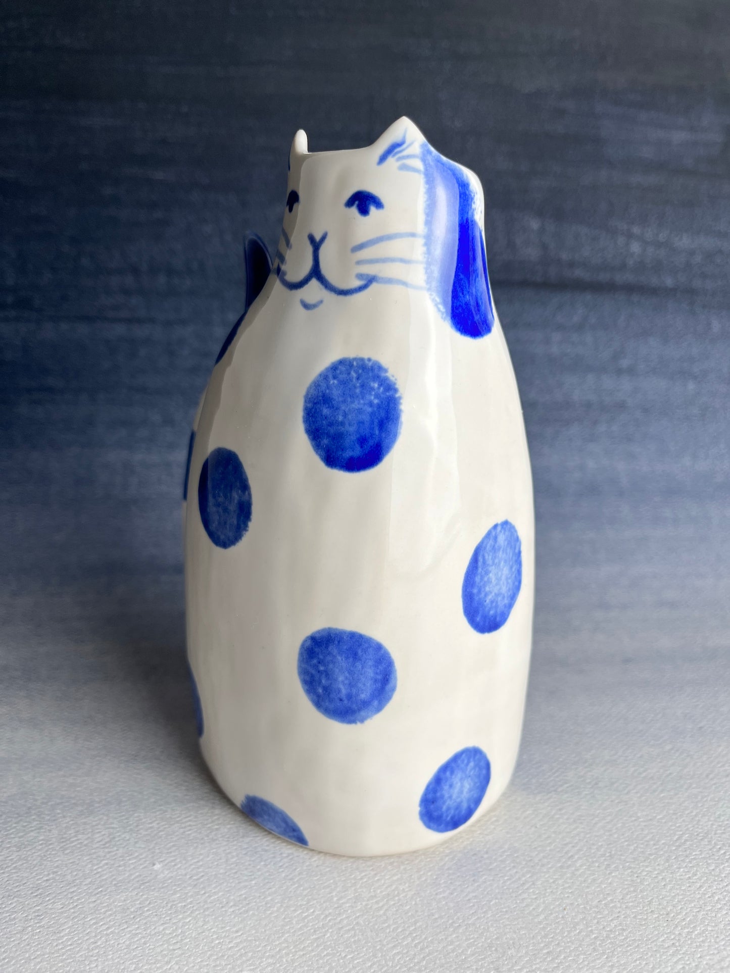 Polka Dot Kitty Porcelain Bud Vase B