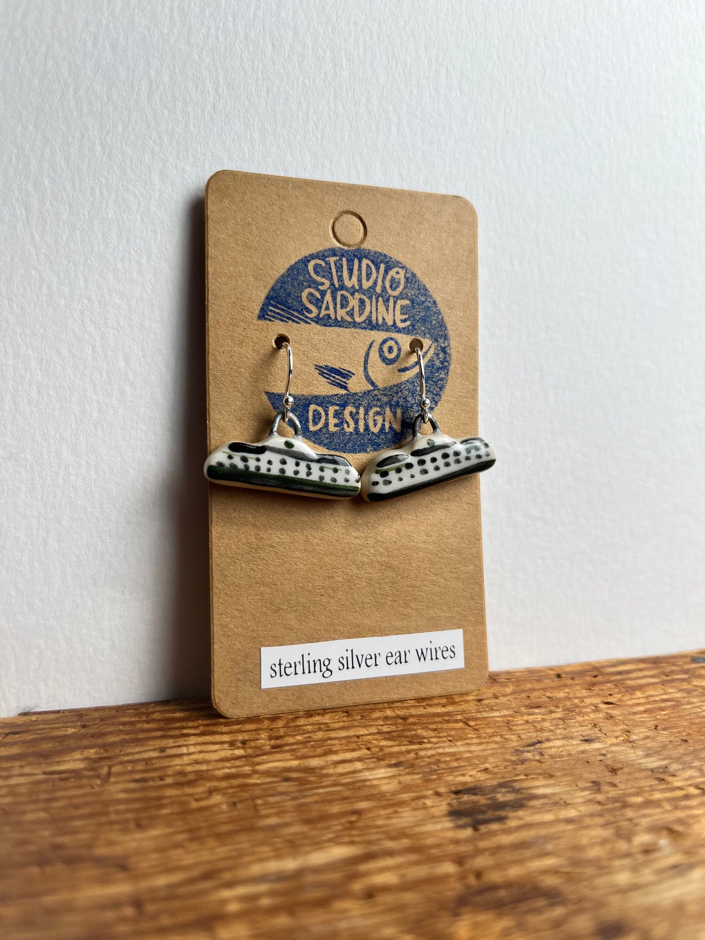 Teeny Tiny porcelain ferry earrings