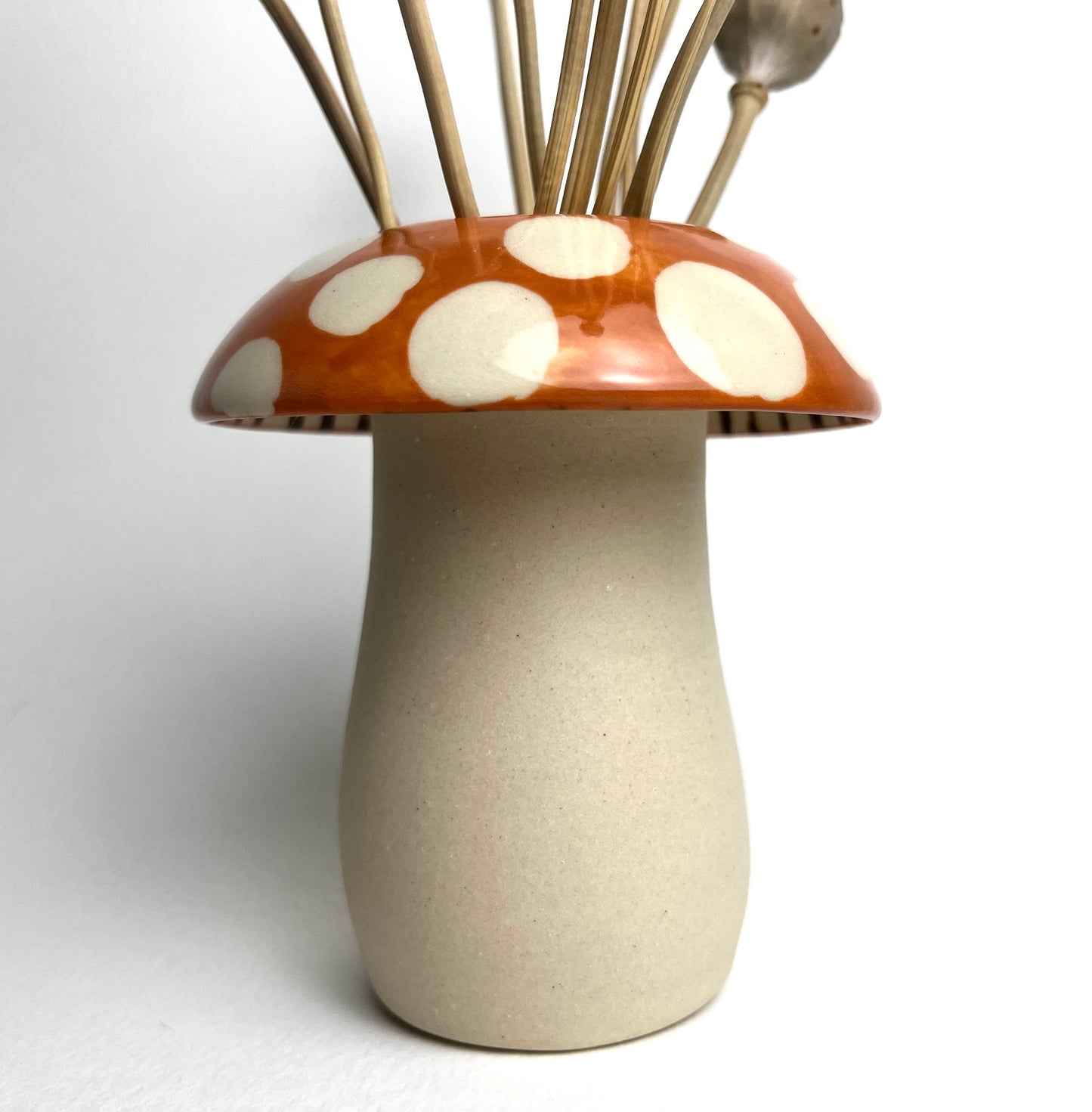 Porcelain toadstool bud vases