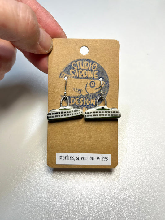 Teeny Tiny porcelain ferry earrings