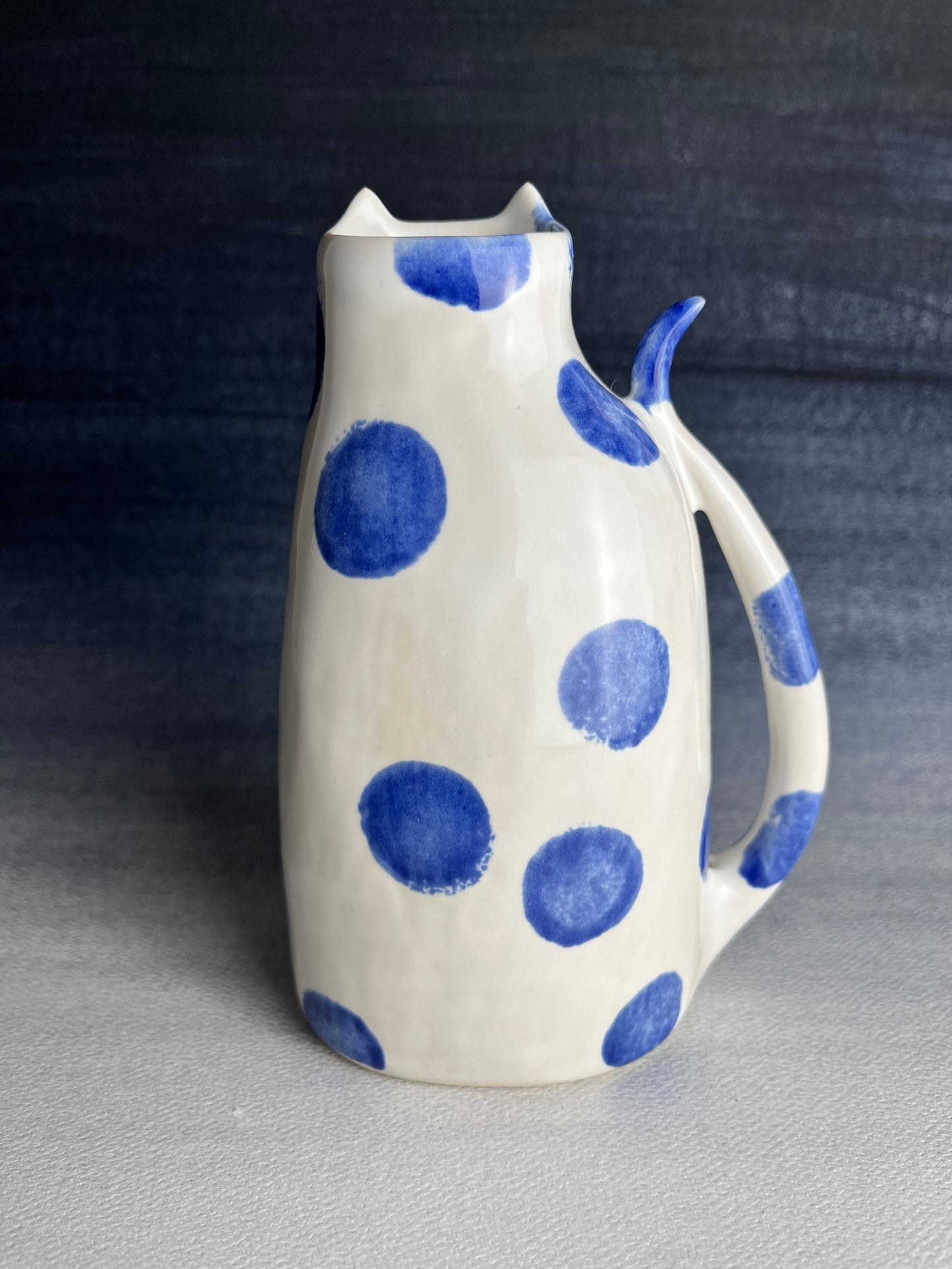 Polka Dot Kitty Porcelain Bud Vase B