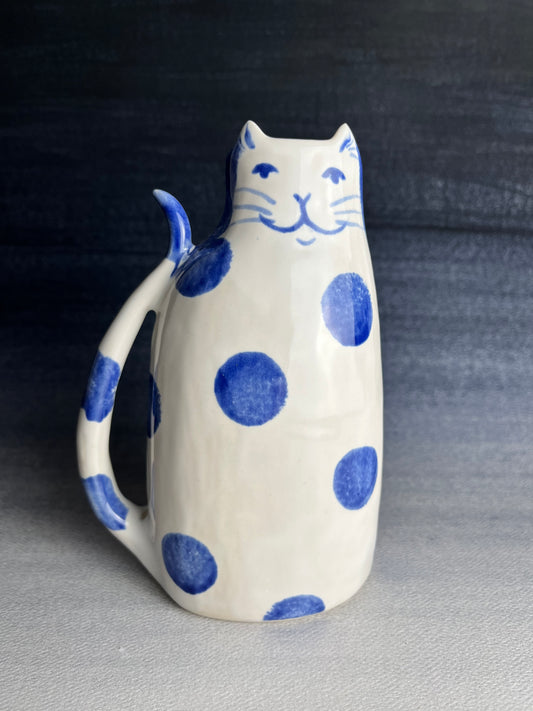 Polka Dot Kitty Porcelain Bud Vase B