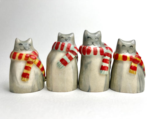 Itty Bitty Scarf Kitty Sculptures