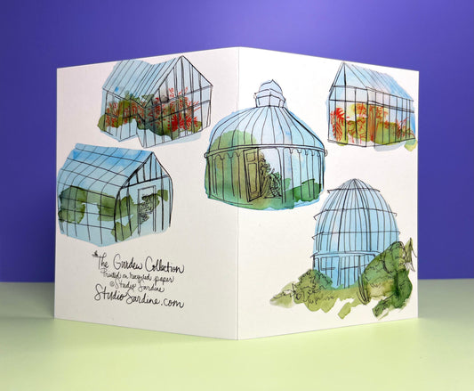 Studio Sardine Greenhouses A2 size (5.5" x 4.25") notecards