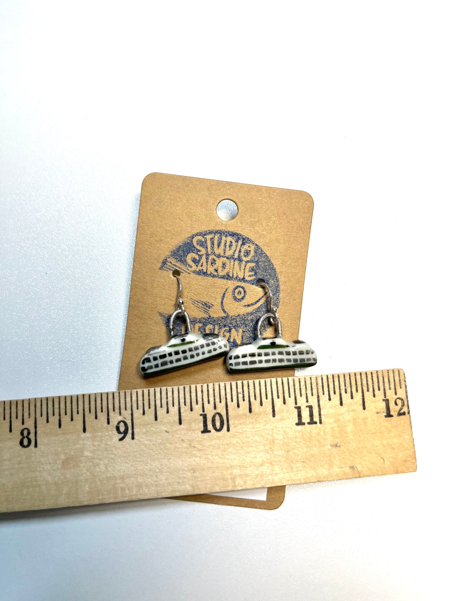 Teeny Tiny porcelain ferry earrings